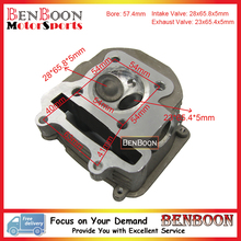GY6 150CC 57.4MM CYLINDER HEAD COMP 4T 157QMJ Chinese Scooter Parts ATV Parts Znen Baotian Peace Taotao Icebear UM Free Shipping