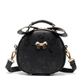 2016 Cute Girls White Messenger Bag Famous Brand Mini Round Sweet Bow Shoulder Bags Cartoon Fashion