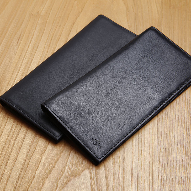 LAN Men's ultra thin long leather wallet genuine leather multi card holders business wallet leather long wallet