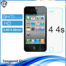 10pcs/lot New Ultra Thin 0.26mm Anti-FingerprintTempered Glass For iPhone 4 4s Screen Protector Film Free Shipping