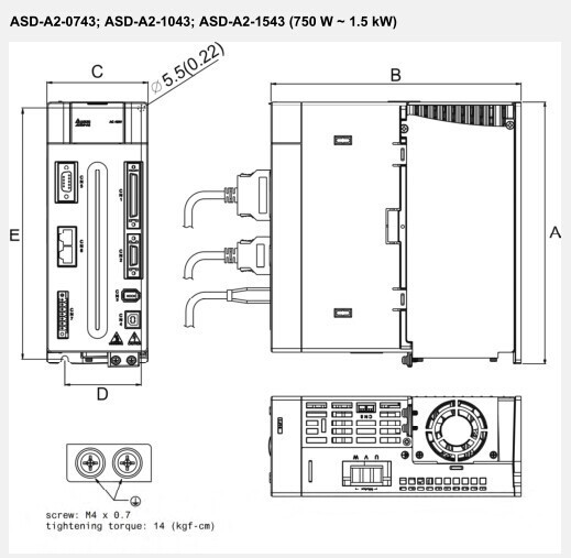 ASD-A2-0743 ASD-A2-1043 ASD-A2-1543 750W-1.5KW