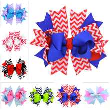 new handmade Boutique Baby Girl Ribbon Bows Clips barrettes Hairpin Girl’s Butterfly Hairgrip striped Kids Hair Accessories