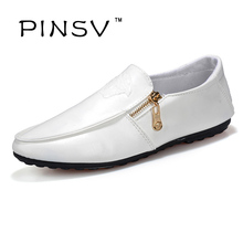 PINSV Leather Casual Men Shoes Dress Black Luxury Brand Designer New Shoes For Men Platform Men Shoes 2016