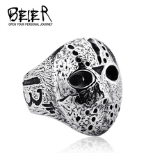 Excellent,Wholesale cheap Jason mask jewelry Mens Stainless personalized ring index finger exaggerated ring free shippping TG762