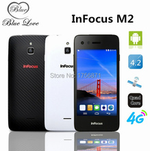 Original Infocus M2 4G FDD LTE MSM8926 Quad Core 4.2 Inch IPS 1280X768 Android 4.4 1GB RAM 8GB ROM Dual 8MP Mobile Phone