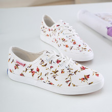 Hot Sale New Brand Style Low Top Flower Women Sneakers Flats Lace Up Girl Canvas Shoes