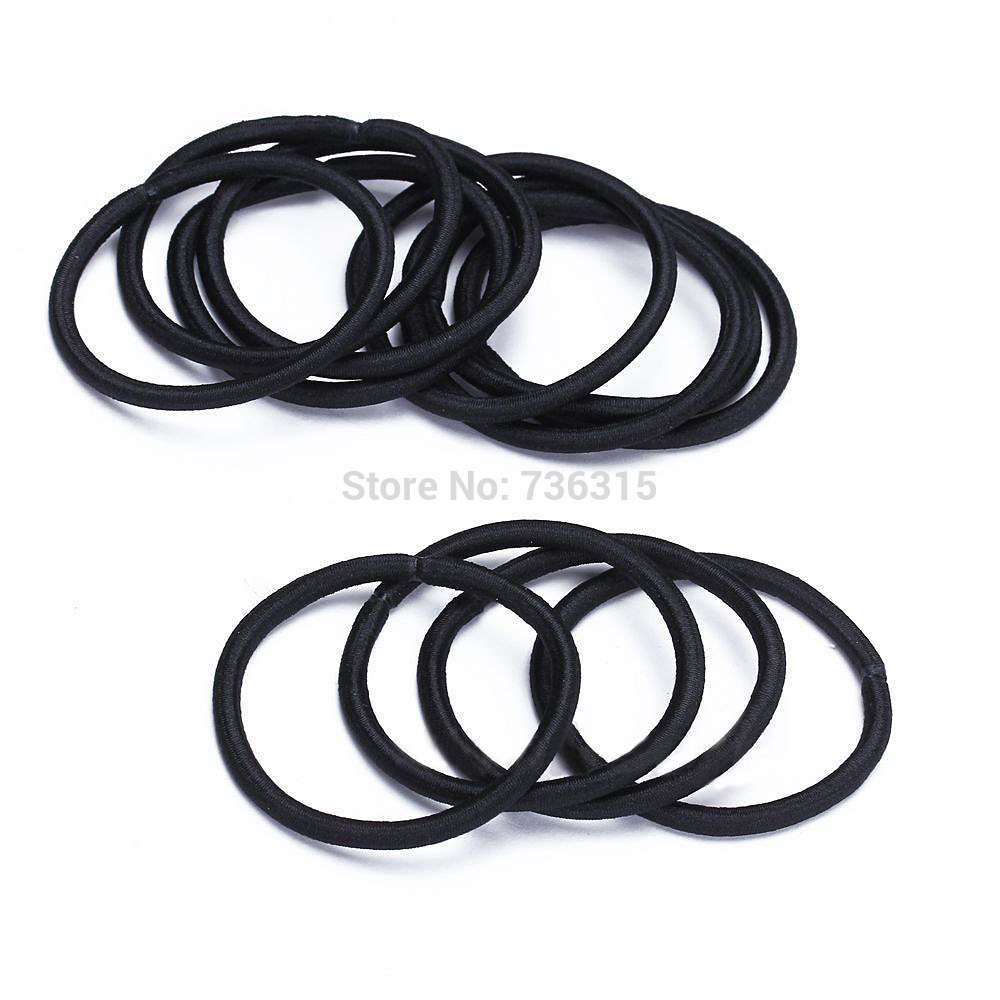 A16 12pcs/Lot Women Elastic Hair Tie Band Rope Ring Ponytail Holder Nylon Black  H6565 P