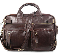 100 Cow Genuine Leather Men Briefcase Business Handbag Shoulder Tote Bags For Laptop Computer Casual Travel