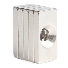 10pcs 4mm Hole Countersunk Magnets Block Neodymium N35 Rare Earth
