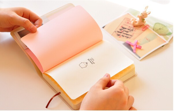 2015-2016 Cute Kawaii Notebook Cartoon Molang Rabbit Journal Diary Planner Notepad for Kids Gift Korean Stationery10