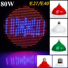 Free Shipping E27/E40 80W 640RED:160BLUE 2835SMD Led Plant Grow Light Lamp For Plants And Hydroponic System