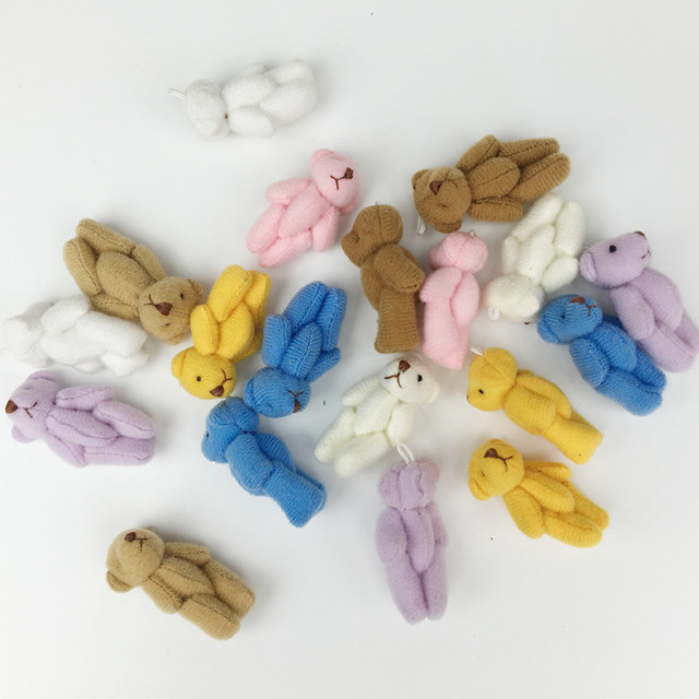 100 Шт./лот Симпатичный Мини 4 см Совместное Бабочкой Teddy Bear Плюшевые Каваи Детей Игрушки Мягкие Куклы Свадебный Подарок Для Детей BL1145