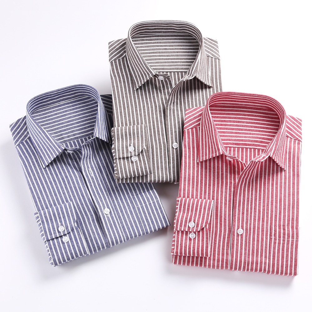 2016 Men Shirts Long Sleeve Mens Casual Dress Shirts Striped font b Plaid b font Mens