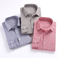 2016 Men Shirts Long Sleeve Mens Casual Dress Shirts Striped Plaid Mens Oxford Shirt Plus Size 5XL Slim Fit Chemise Homme Camisa