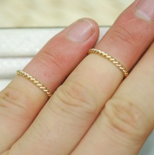 fashion jewelry Gold twisted joint ring pinky mini midi mid ring small accessories for women men