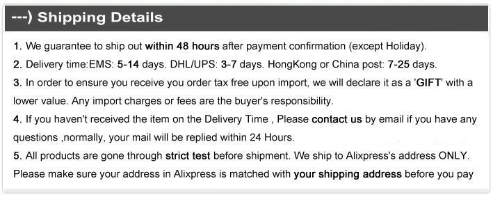 SHIPPING DETAILS