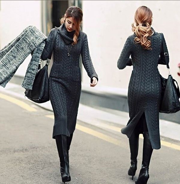 formal sweater dress