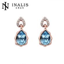 E470 Sapphire Jewelry Fashion 18K Gold Plated Earrings For Women Vintage Indian Jewelry Party Long brincos pendientes orecchini