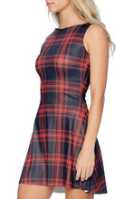 Vestidos 2016 Summer Red-Black Plaid Tartan Punk Play Dress Fashion 4XL Plus Size Women Clothing
