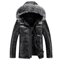 2016 men s new men s thick hooded down jacket short paragraph fox fur collar sheep