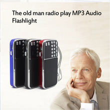 L 088AM Dual Band Rechargeable Portable mini pocket digital AM FM radio LED Flashlight with USB