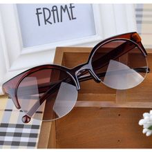 Summer Style Cat Eye Sunglasses Women Eyewear Semi Rimless Sunglasses Super Round Circle Cat Eye Sunglasses