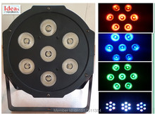 2015 7x 12W RGBW DMX Stage Lights Business Lights Led Flat Par High Power Light with Professional for Party KTV Disco DJ