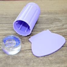 2pcs set Clear Jelly Nail Art Stamper Clear Silicone Marshmallow Nail Stamper Scraper Stamp Tools 24021