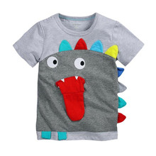 Summer baby boys T-shirt,fashion dinosaur embroidery boys tops tees,short sleeves children clothing,kids clothes(1-6 yrs)