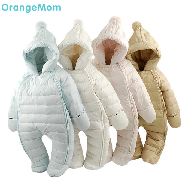 Горячая продажа! 2016 Детские тепловые комбинезоны Зима jecket snowsuit утка вниз комбинезон outerward платье, малыш мальчик зимнее пальто
