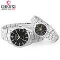 CHENXI Brand Fashion Luxury Quartz Lover Couple Watch Classic Simple Silver Stainless Steel Men and Women