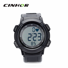 Reloj Digital del deporte del golpe de corazón del Monitor de ritmo cardíaco reloj con cinturón de pecho elástica Color negro Masculino del Relogio Feminino