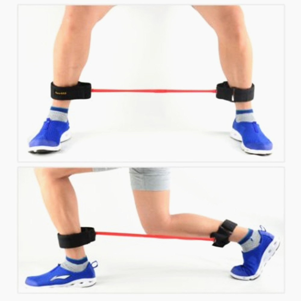 Set of 4 Thigh Exercise Latex Tube Resistance Bands Training Leg Ankle Muscle with Tube Ankle