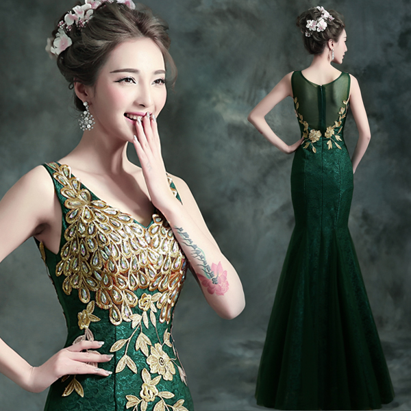 black green and gold dress