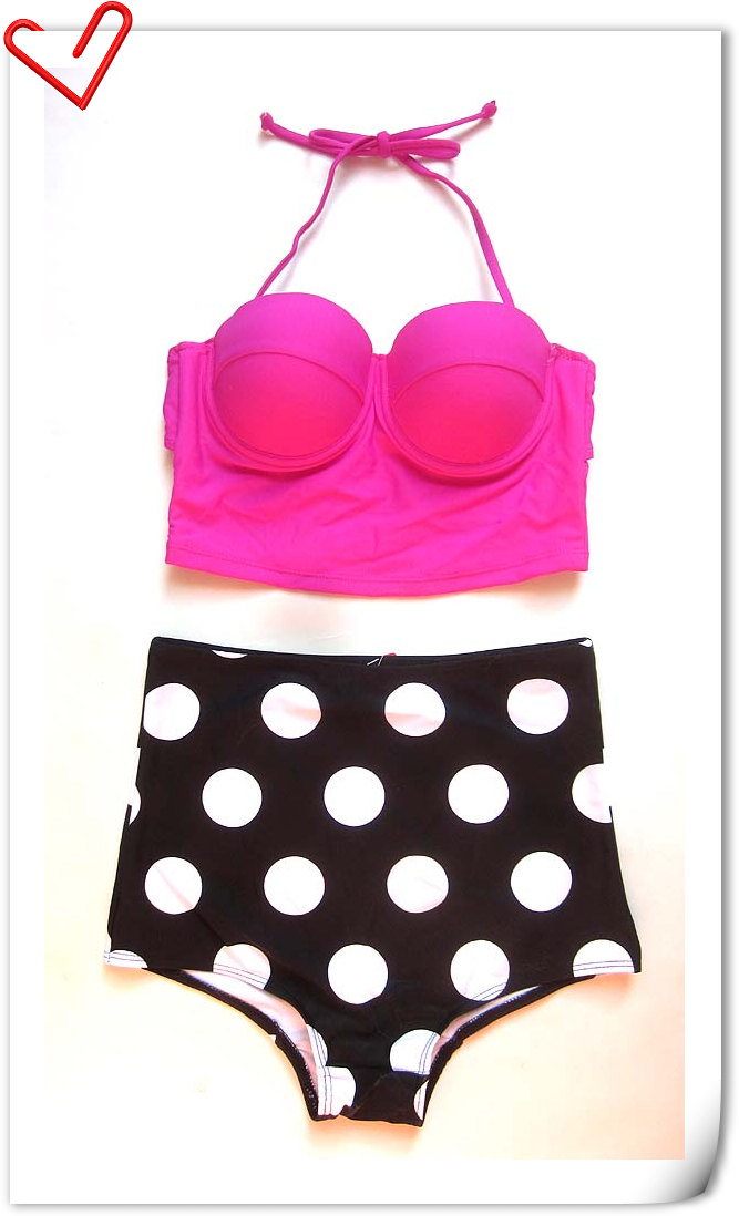 RosaVintagePinUpcinturaaltaBikinidefinebolinhabiquíni