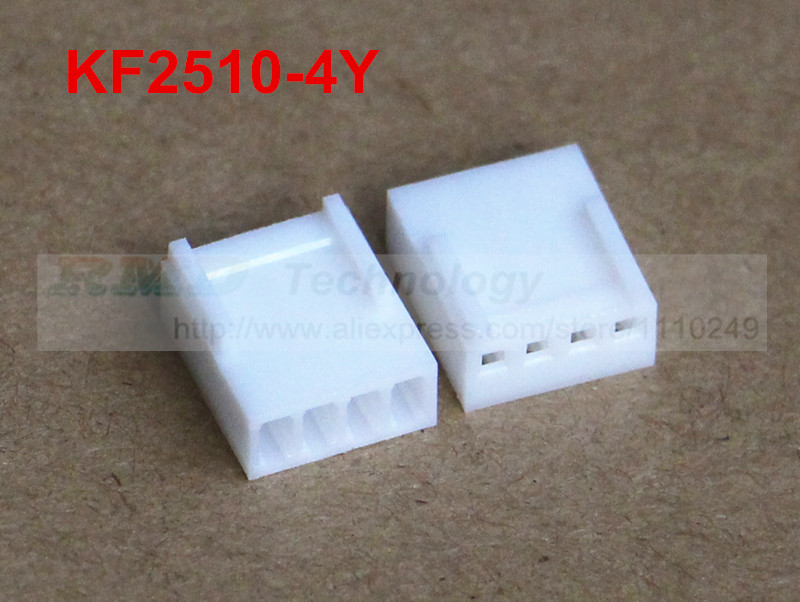 50pcs/lot KF2510 KF2510-4Y Female connector housing 2.54mm 4pin free shipping
