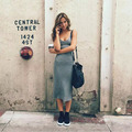 Sexy Brandy Melville AA Style Deep V Neck Long Dress Spaghetti Strap Slim Sheath Packege Hips