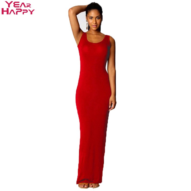 2015-new-Women-Tank-Top-ankle-length-Dress-elegant-cotton-vest-long-dress-sexy-evening-party