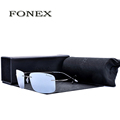 Fonex Rimless Titanium Polarized Sunglass Women Brand Designer Sun Glasses Men s Ultra Light Frame Coating