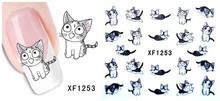 1 Sheet Nail Art Water Transfer Sticker Decals Cute Cats New Stickers Decorations Watermark Tools for