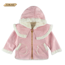 New Children Outerwear Cotton Winter Hooded Coats Glove Pocket Girl Jacket Kids Coat Children Girls Clothing Thick Down & Parkas