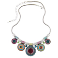 Bohemia vintage metal enamel necklace women currently multicolored beads and pendants jewelry for gifts well Colar