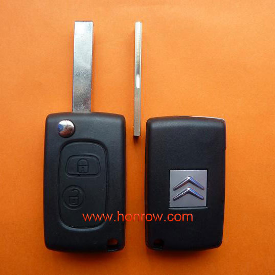 High qulity Citroen 2 button modified flip remote blank key fobs with HU83 Blade with free shipping