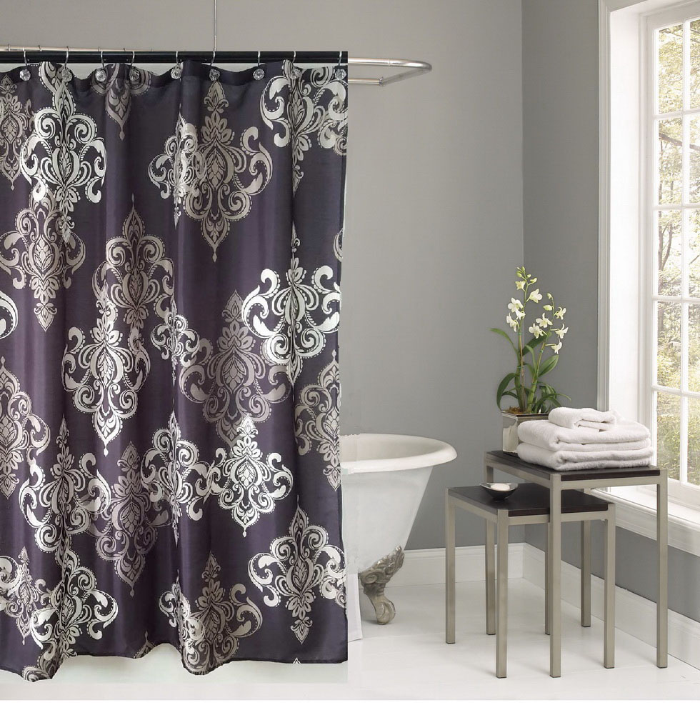 100% Polyester Fabric Shower Curtains printing Demask design home products washable Bathroom Shower Curtains 70*72