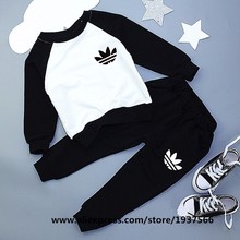 new 2016 spring autumn baby boys and gils fashion clothing children sport suit kids clothes tracksuits 2pcs cotton t shirt+pants