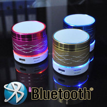 2015 New arrival Portable Mini bluetooth speakers Metal steel wireless smart hands free LED speakers Support sd card For iPhone