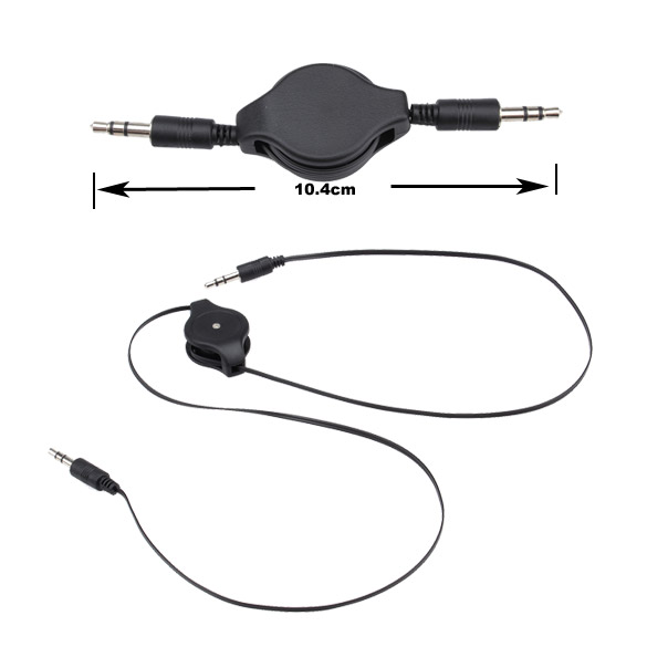 New 3 5mm Stereo AUX Auxillary Retractable Audio Male to Male Date Cable Cord For iPod