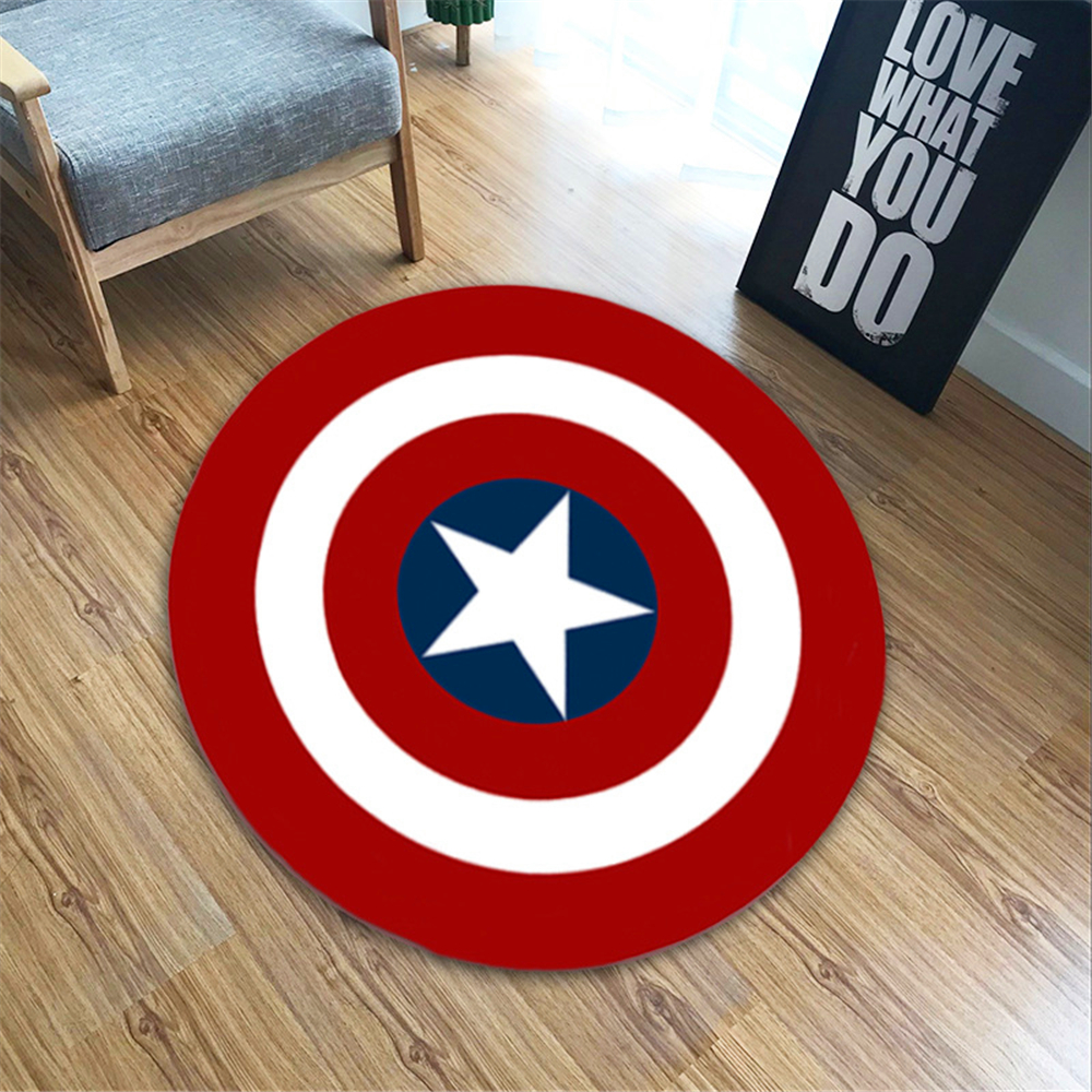 Door Mats Floor Mats Avengers Captain America Star Round Carpet