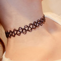 2016 new personality black mesh necklace rings bracelet tattoo Japanese with money assemble jewelry necklace female