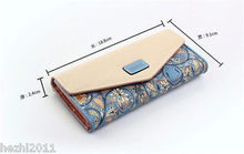 2015 Hot Envelope Women s Leather Purse Wallet Long Card Holder Mobile Zip Free Shipping
